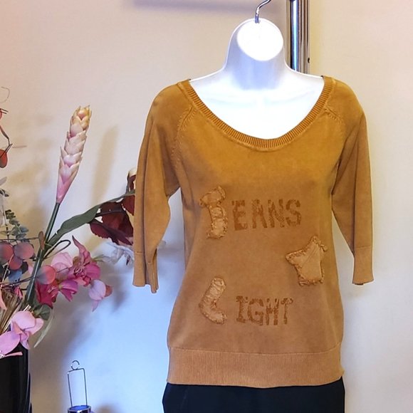 NWT Women’s Orange Yellow Lightweight 3/4 Sleeve Knit Cardigan Fall Sweater 6 8 - Picture 4 of 7